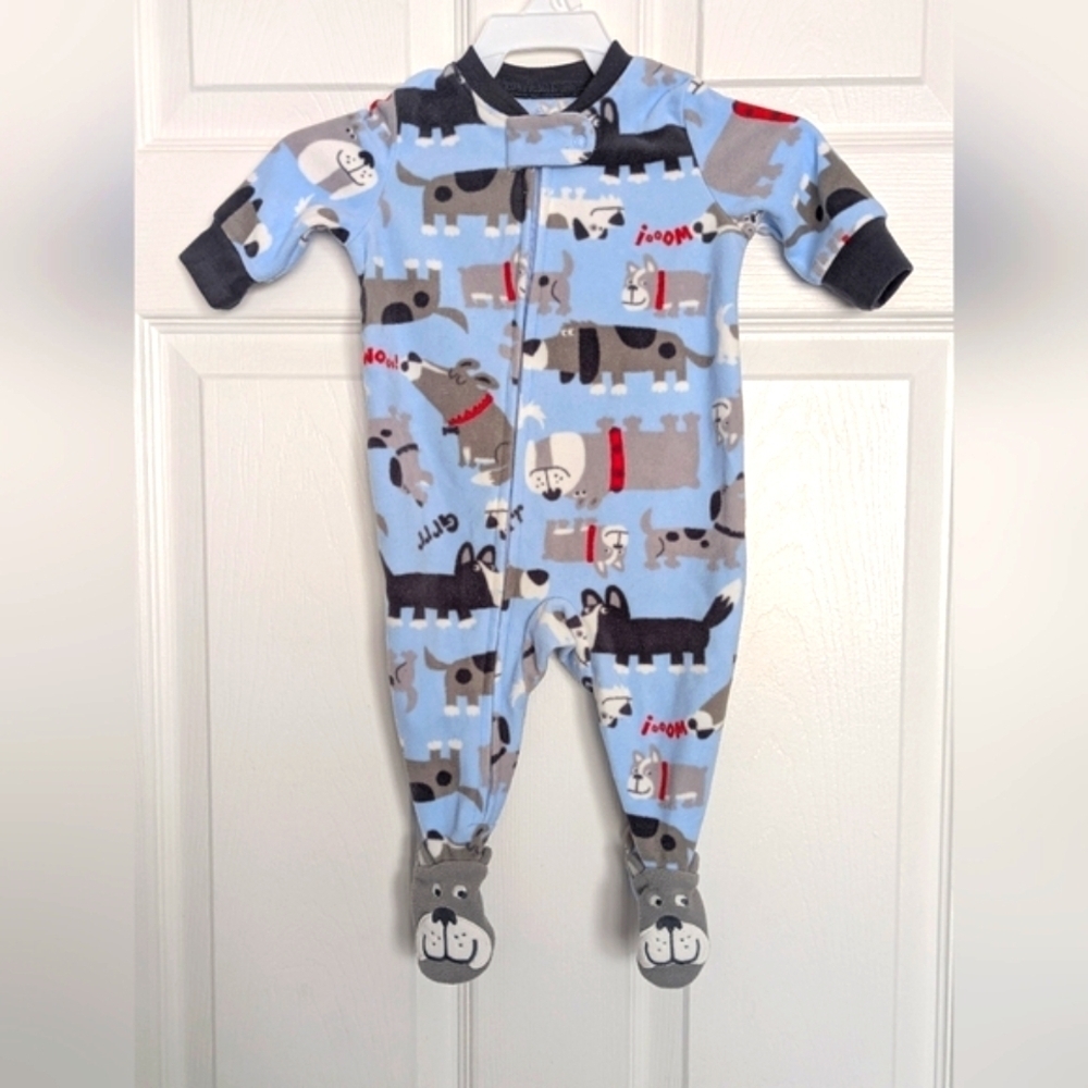 Carter's (Size 3 Months) Footed Fleece Sleepers/Pyjamas With Full Front Zipper